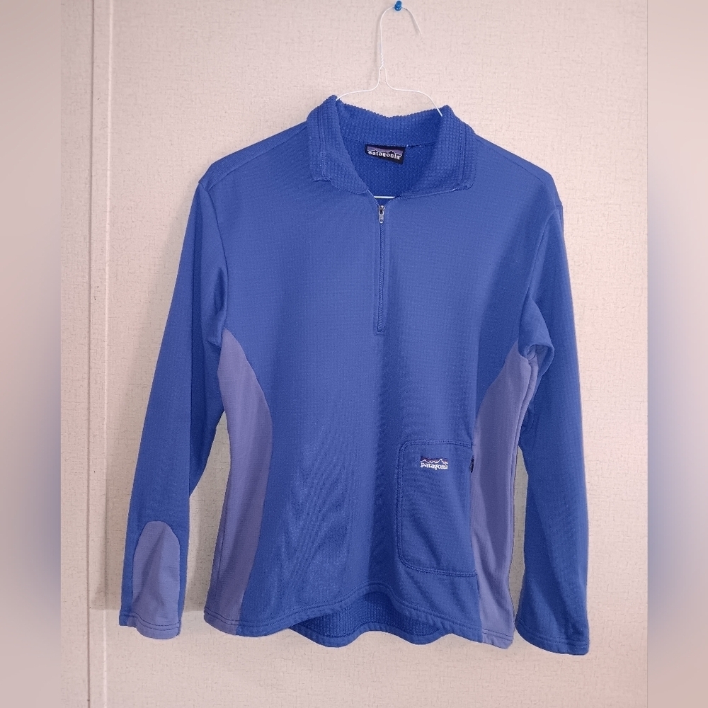 Vtg Patagonia Women’s Blue 40110 1/4 Zip R1 Polartec Fleece Pullover Sz M